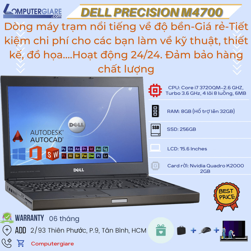 Dell Precision M4700 chuyên đồ họa giá tốt tại Computergiare.com