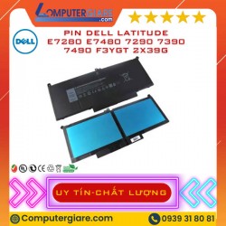 Pin Dell Latitude E7280 E7480 7290 7390 7490 F3YGT 2X39G 60Wh
